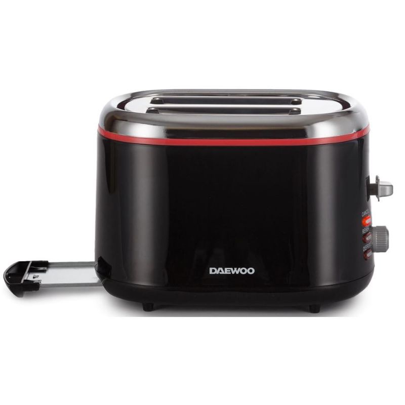 Electronice si Electrocasnice - Electrocasnice bucatarie - Preparare paine - Prajitoare de paine - Prajitor de paine Daewoo DBT70B, 900 W, 7 trepte, 280 mm, 180 mm, 190 mm, 1.4 kg, 2 felii, functie decongelare, Negru - Infinity.ro