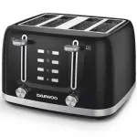 Electronice si Electrocasnice - Electrocasnice bucatarie - Preparare paine - Prajitoare de paine - Prajitor de paine Daewoo DBT4160B, 1600 W, 6 trepte, 4 felii, functie decongelare, mecanic, buton anulare, Negru - Infinity.ro
