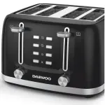 Electronice si Electrocasnice - Electrocasnice bucatarie - Preparare paine - Prajitoare de paine - Prajitor de paine Daewoo DBT4160B, 1600 W, 6 trepte, 4 felii, functie decongelare, mecanic, buton anulare, Negru - Infinity.ro