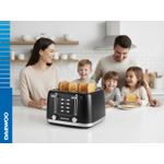 Electronice si Electrocasnice - Electrocasnice bucatarie - Preparare paine - Prajitoare de paine - Prajitor de paine Daewoo DBT4160B, 1600 W, 6 trepte, 4 felii, functie decongelare, mecanic, buton anulare, Negru - Infinity.ro