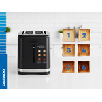Electronice si Electrocasnice - Electrocasnice bucatarie - Preparare paine - Prajitoare de paine - Prajitor Daewoo DBTCT80B, 800 W, 6 trepte, 2 felii, functie decongelare, digital, carcasa rece, Negru - Infinity.ro