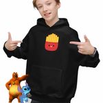 Fashion, accesorii si bijuterii - Copii - Imbracaminte copii - Pulovere si hanorace copii - Hanorac Copii Baieti Squishmallows Cartofi Prajiti, negru, marime XS Copii - Infinity.ro