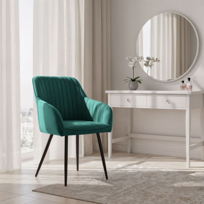 Casa si Gradina - Mobilier - Scaune si fotolii - Scaune - Set 2 scaune dining tapitate din velur Florence, 55x58x82 cm, maxim 120 kg, verde - Infinity.ro