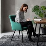 Casa si Gradina - Mobilier - Scaune si fotolii - Scaune - Set 2 scaune dining tapitate din velur Florence, 55x58x82 cm, maxim 120 kg, verde - Infinity.ro
