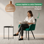 Casa si Gradina - Mobilier - Scaune si fotolii - Scaune - Set 2 scaune dining tapitate din velur Florence, 55x58x82 cm, maxim 120 kg, verde - Infinity.ro