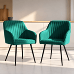 Casa si Gradina - Mobilier - Scaune si fotolii - Scaune - Set 2 scaune dining tapitate din velur Florence, 55x58x82 cm, maxim 120 kg, verde - Infinity.ro