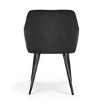 Casa si Gradina - Mobilier - Scaune si fotolii - Scaune - Set 2 scaune dining tapitate Velto, catifea, matlasate cu romburi, 52x58x82 cm, maxim 120 kg, negru - Infinity.ro