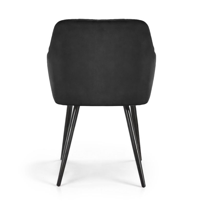 Casa si Gradina - Mobilier - Scaune si fotolii - Scaune - Set 2 scaune dining tapitate Velto, catifea, matlasate cu romburi, 52x58x82 cm, maxim 120 kg, negru - Infinity.ro