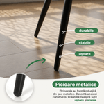 Casa si Gradina - Mobilier - Scaune si fotolii - Scaune - Set 2 scaune dining tapitate Velto, catifea, matlasate cu romburi, 52x58x82 cm, maxim 120 kg, negru - Infinity.ro