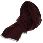 Fashion, accesorii si bijuterii - Barbati - Accesorii barbati - Esarfe si fulare barbati - Esarfa barbati, din casmir / pashmina, 30 x 188 cm, model cu liniar, Rosu cu negru - ES2284 - Infinity.ro