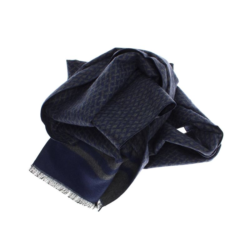 Fashion, accesorii si bijuterii - Barbati - Accesorii barbati - Esarfe si fulare barbati - Esarfa barbati, din casmir / pashmina, 30 x 188 cm, model stilizat, Bleumarin cu gri - ES2293 - Infinity.ro