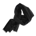 Fashion, accesorii si bijuterii - Barbati - Accesorii barbati - Esarfe si fulare barbati - Esarfa barbati, din casmir / pashmina, 30 x 188 cm, model cu liniar, Gri cu negru - ES2292 - Infinity.ro