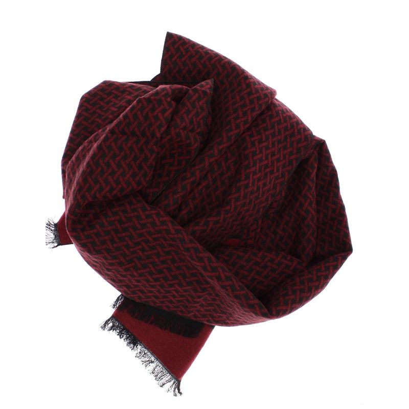 Fashion, accesorii si bijuterii - Barbati - Accesorii barbati - Esarfe si fulare barbati - Esarfa barbati, din casmir / pashmina, 30 x 188 cm, model stilizat, Rosu cu negru - ES2294 - Infinity.ro