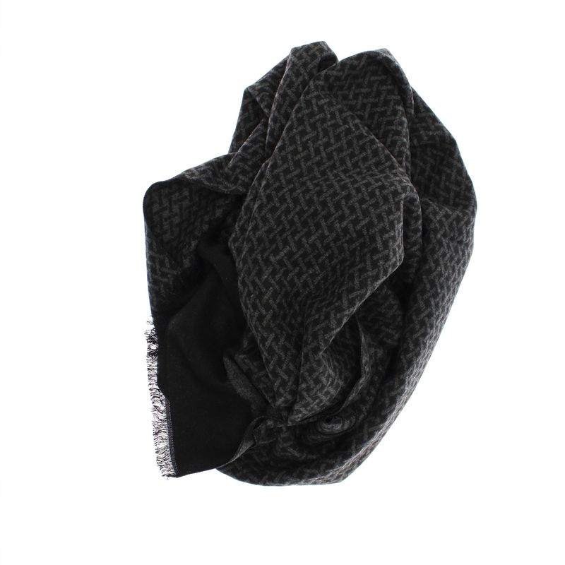 Fashion, accesorii si bijuterii - Barbati - Accesorii barbati - Esarfe si fulare barbati - Esarfa barbati, din casmir / pashmina, 30 x 188 cm, model stilizat, Negru cu gri - ES2295 - Infinity.ro