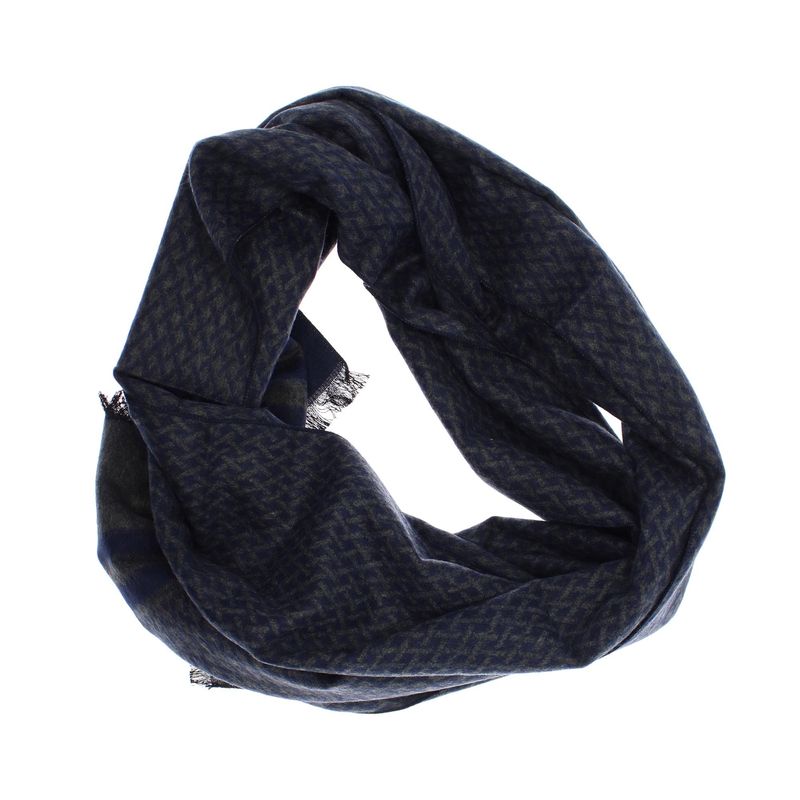 Fashion, accesorii si bijuterii - Barbati - Accesorii barbati - Esarfe si fulare barbati - Esarfa barbati, din casmir / pashmina, 30 x 188 cm, model stilizat, Bleumarin cu gri - ES2293 - Infinity.ro