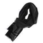 Fashion, accesorii si bijuterii - Barbati - Accesorii barbati - Esarfe si fulare barbati - Esarfa barbati, din casmir / pashmina, 30 x 188 cm, model stilizat, Negru cu gri - ES2295 - Infinity.ro