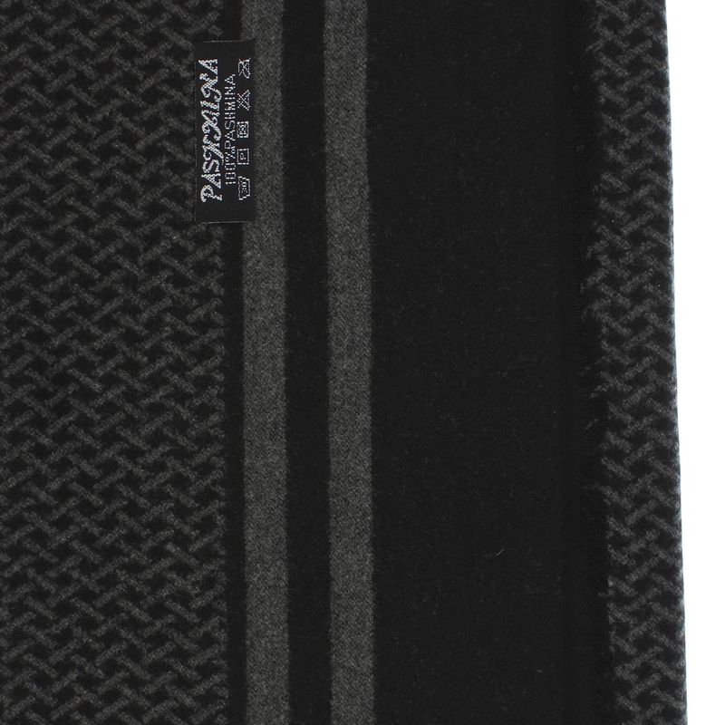 Fashion, accesorii si bijuterii - Barbati - Accesorii barbati - Esarfe si fulare barbati - Esarfa barbati, din casmir / pashmina, 30 x 188 cm, model stilizat, Negru cu gri - ES2295 - Infinity.ro