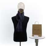 Fashion, accesorii si bijuterii - Barbati - Accesorii barbati - Esarfe si fulare barbati - Esarfa barbati, din casmir / pashmina, 30 x 188 cm, model stilizat, Bleumarin cu gri - ES2293 - Infinity.ro