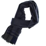 Fashion, accesorii si bijuterii - Barbati - Accesorii barbati - Esarfe si fulare barbati - Esarfa barbati, din casmir / pashmina, 30 x 188 cm, model stilizat, Bleumarin cu gri - ES2293 - Infinity.ro