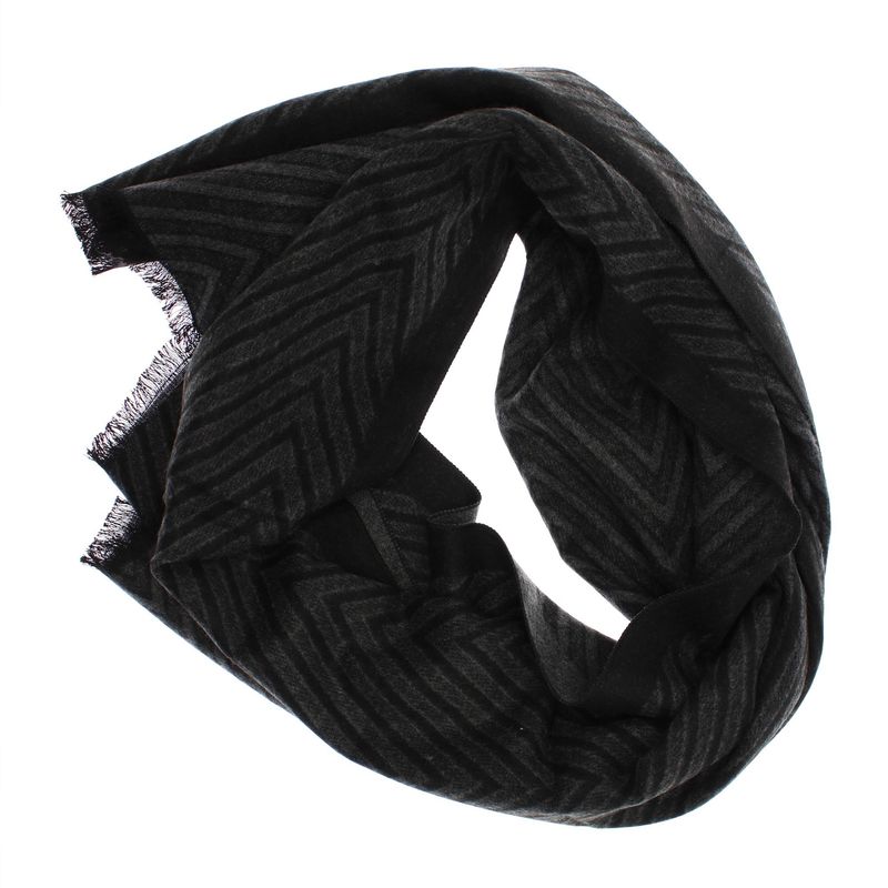 Fashion, accesorii si bijuterii - Barbati - Accesorii barbati - Esarfe si fulare barbati - Esarfa barbati, din casmir / pashmina, 30 x 188 cm, model cu liniar, Gri cu negru - ES2292 - Infinity.ro