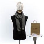 Fashion, accesorii si bijuterii - Barbati - Accesorii barbati - Esarfe si fulare barbati - Esarfa barbati, din casmir / pashmina, 30 x 188 cm, model stilizat, Negru cu bej - ES2302 - Infinity.ro