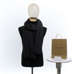 Fashion, accesorii si bijuterii - Barbati - Accesorii barbati - Esarfe si fulare barbati - Esarfa barbati, din casmir / pashmina, 30 x 188 cm, model liniar stilizat, Negru cu gri - ES2303 - Infinity.ro