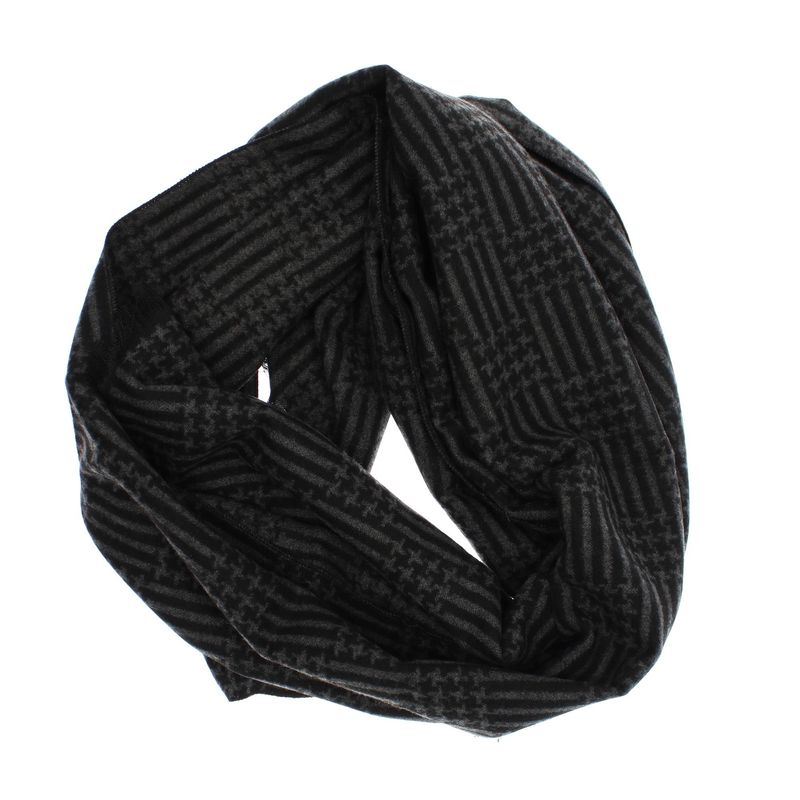 Fashion, accesorii si bijuterii - Barbati - Accesorii barbati - Esarfe si fulare barbati - Esarfa barbati, din casmir / pashmina, 30 x 188 cm, model liniar stilizat, Negru cu gri - ES2303 - Infinity.ro