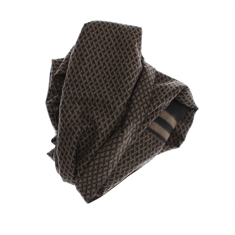 Fashion, accesorii si bijuterii - Barbati - Accesorii barbati - Esarfe si fulare barbati - Esarfa barbati, din casmir / pashmina, 30 x 188 cm, model stilizat, Maro cu negru - ES2299 - Infinity.ro