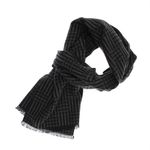 Fashion, accesorii si bijuterii - Barbati - Accesorii barbati - Esarfe si fulare barbati - Esarfa barbati, din casmir / pashmina, 30 x 188 cm, model liniar stilizat, Negru cu gri - ES2303 - Infinity.ro
