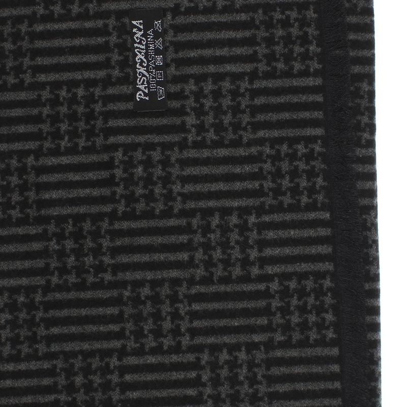 Fashion, accesorii si bijuterii - Barbati - Accesorii barbati - Esarfe si fulare barbati - Esarfa barbati, din casmir / pashmina, 30 x 188 cm, model liniar stilizat, Negru cu gri - ES2303 - Infinity.ro