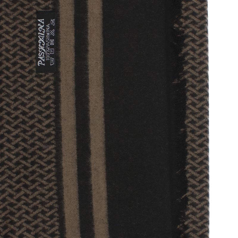 Fashion, accesorii si bijuterii - Barbati - Accesorii barbati - Esarfe si fulare barbati - Esarfa barbati, din casmir / pashmina, 30 x 188 cm, model stilizat, Maro cu negru - ES2299 - Infinity.ro