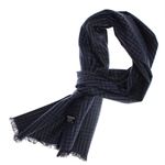 Fashion, accesorii si bijuterii - Barbati - Accesorii barbati - Esarfe si fulare barbati - Esarfa barbati, din casmir / pashmina, 30 x 188 cm, model liniar stilizat, Bleumarin cu gri - ES2305 - Infinity.ro