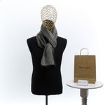 Fashion, accesorii si bijuterii - Barbati - Accesorii barbati - Esarfe si fulare barbati - Esarfa barbati, din casmir / pashmina, 30 x 188 cm, model liniar stilizat, Negru cu bej - ES2308 - Infinity.ro
