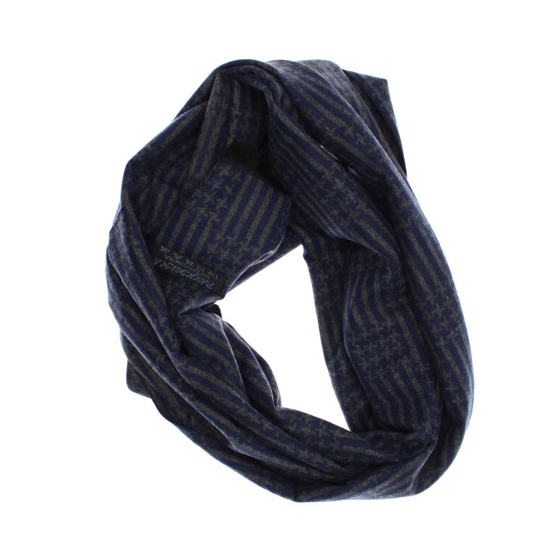 Fashion, accesorii si bijuterii - Barbati - Accesorii barbati - Esarfe si fulare barbati - Esarfa barbati, din casmir / pashmina, 30 x 188 cm, model liniar stilizat, Bleumarin cu gri - ES2305 - Infinity.ro