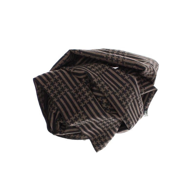 Fashion, accesorii si bijuterii - Barbati - Accesorii barbati - Esarfe si fulare barbati - Esarfa barbati, din casmir / pashmina, 30 x 188 cm, model liniar stilizat, Maro - ES2306 - Infinity.ro