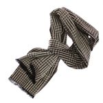 Fashion, accesorii si bijuterii - Barbati - Accesorii barbati - Esarfe si fulare barbati - Esarfa barbati, din casmir / pashmina, 30 x 188 cm, model liniar stilizat, Maro cu bej - ES2311 - Infinity.ro