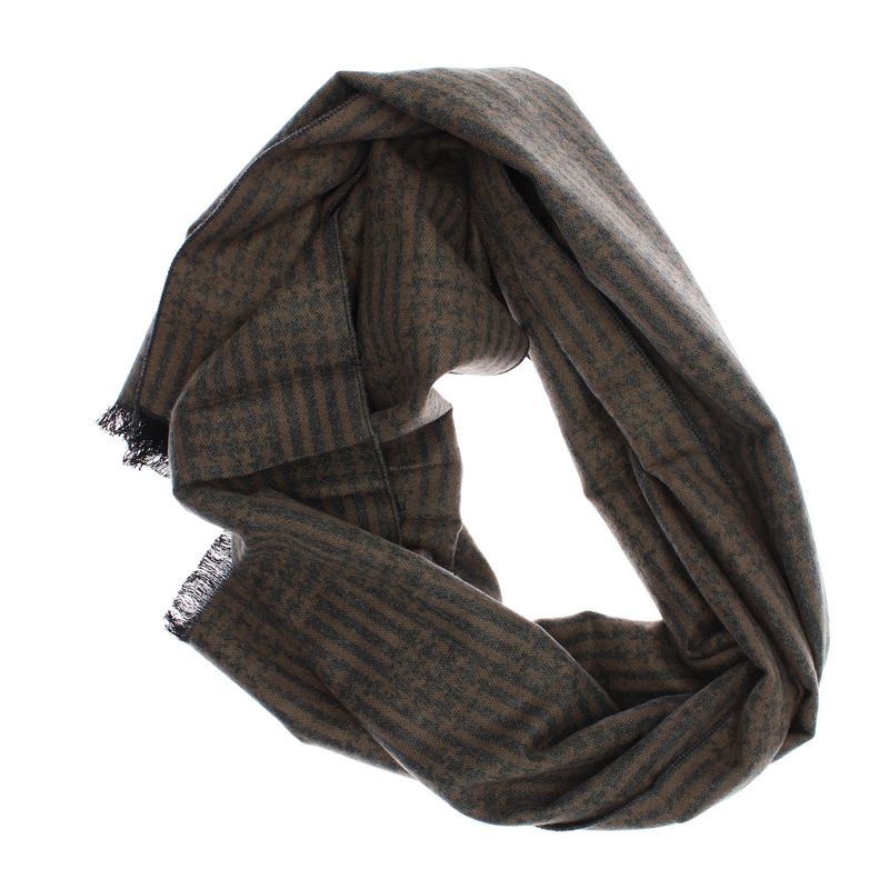 Fashion, accesorii si bijuterii - Barbati - Accesorii barbati - Esarfe si fulare barbati - Esarfa barbati, din casmir / pashmina, 30 x 188 cm, model liniar stilizat, Gri cu bej - ES2307 - Infinity.ro
