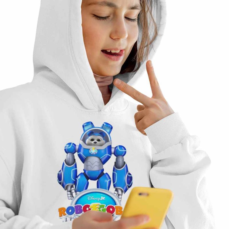 Fashion, accesorii si bijuterii - Copii - Imbracaminte copii - Pulovere si hanorace copii - Hanorac Copii Fete Robogobo Booster Robosuit, alb, marime M Copii - Infinity.ro