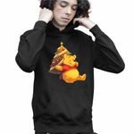 Fashion, accesorii si bijuterii - Copii - Imbracaminte copii - Pulovere si hanorace copii - Hanorac Copii Baieti Winnie the Pooh Craciun Puh Sarbatori, negru, marime L Copii - Infinity.ro