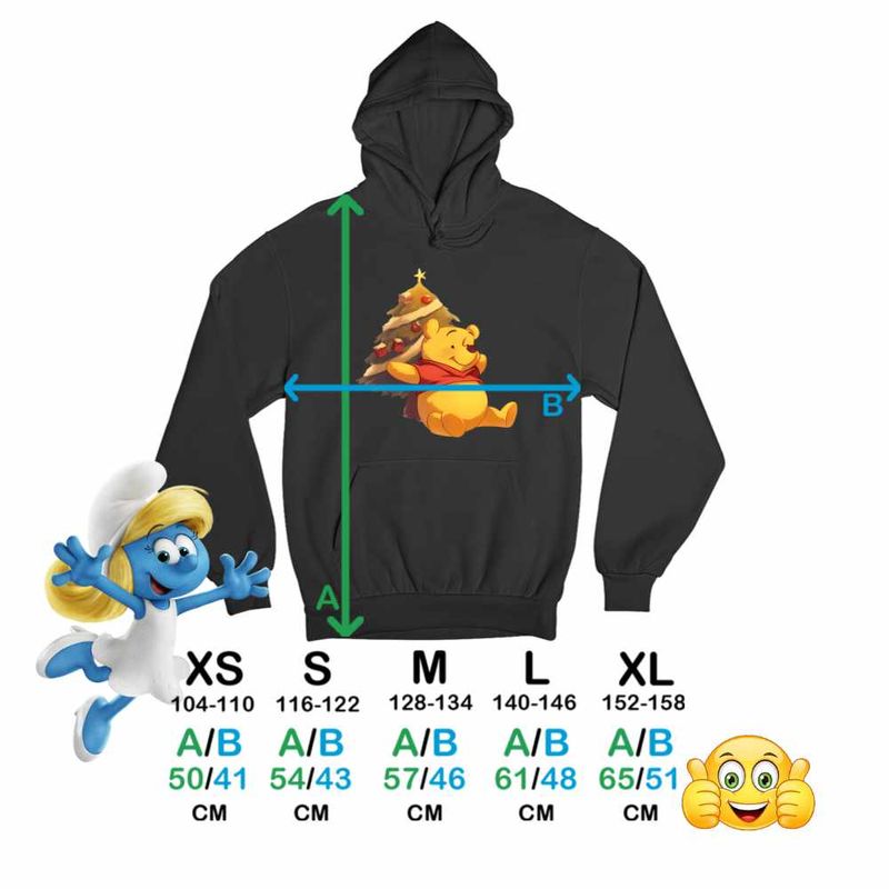 Fashion, accesorii si bijuterii - Copii - Imbracaminte copii - Pulovere si hanorace copii - Hanorac Copii Baieti Winnie the Pooh Craciun Puh Sarbatori, negru, marime L Copii - Infinity.ro