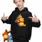 Fashion, accesorii si bijuterii - Copii - Imbracaminte copii - Pulovere si hanorace copii - Hanorac Copii Baieti Winnie the Pooh Craciun Puh Sarbatori, negru, marime L Copii - Infinity.ro