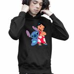 Fashion, accesorii si bijuterii - Copii - Imbracaminte copii - Pulovere si hanorace copii - Hanorac Copii Baieti Lilo and Stich Friends, negru, marime M Copii - Infinity.ro
