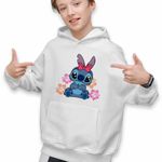 Fashion, accesorii si bijuterii - Copii - Imbracaminte copii - Pulovere si hanorace copii - Hanorac Copii Baieti Stitch Fundita, alb, marime XS Copii - Infinity.ro