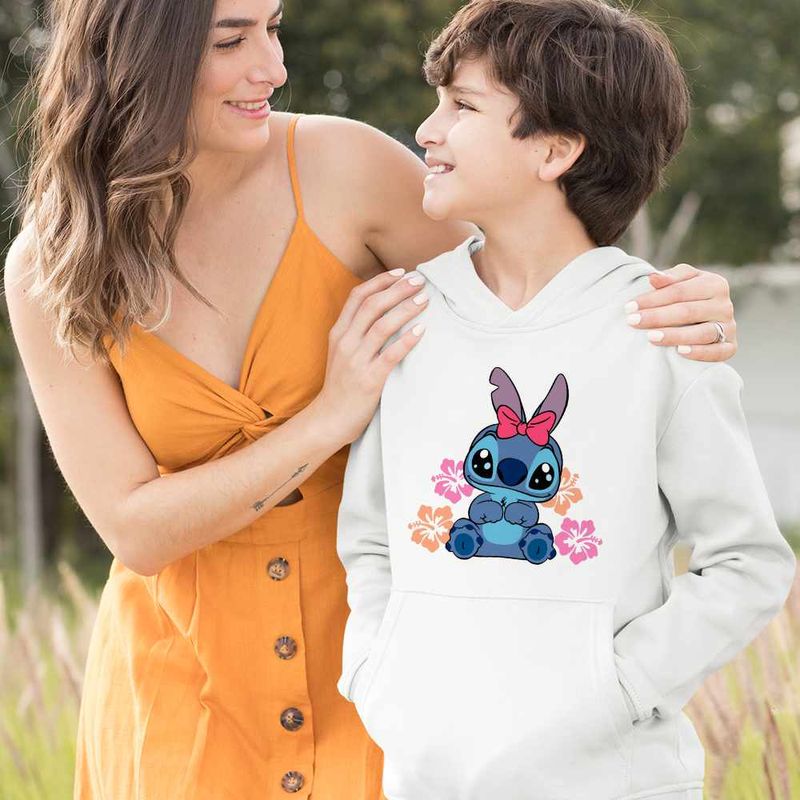 Fashion, accesorii si bijuterii - Copii - Imbracaminte copii - Pulovere si hanorace copii - Hanorac Copii Baieti Stitch Fundita, alb, marime XS Copii - Infinity.ro
