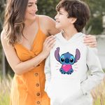 Fashion, accesorii si bijuterii - Copii - Imbracaminte copii - Pulovere si hanorace copii - Hanorac Copii Baieti Stich Heart Stitch, alb, marime M Copii - Infinity.ro