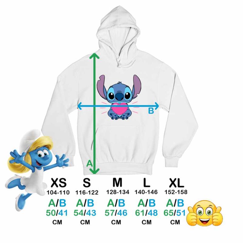 Fashion, accesorii si bijuterii - Copii - Imbracaminte copii - Pulovere si hanorace copii - Hanorac Copii Baieti Stich Heart Stitch, alb, marime M Copii - Infinity.ro