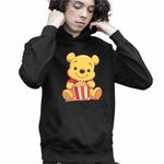 Fashion, accesorii si bijuterii - Copii - Imbracaminte copii - Pulovere si hanorace copii - Hanorac Copii Baieti Winnie the Pooh Popcorn, negru, marime L Copii - Infinity.ro