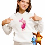 Fashion, accesorii si bijuterii - Copii - Imbracaminte copii - Pulovere si hanorace copii - Hanorac Copii Fete Purcelusul Piglet Ursuletul Winnie the Pooh Puh, alb, marime M Copii - Infinity.ro