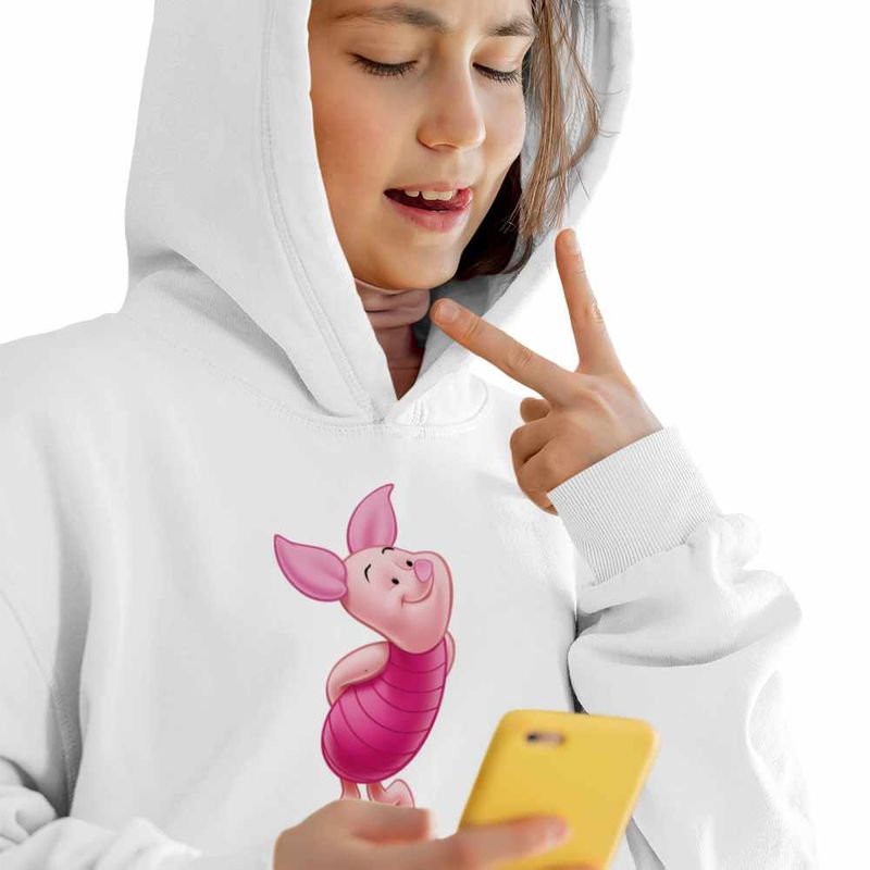Fashion, accesorii si bijuterii - Copii - Imbracaminte copii - Pulovere si hanorace copii - Hanorac Copii Fete Purcelusul Piglet Ursuletul Winnie the Pooh Puh, alb, marime M Copii - Infinity.ro