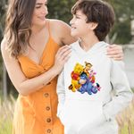 Fashion, accesorii si bijuterii - Copii - Imbracaminte copii - Pulovere si hanorace copii - Hanorac Copii Baieti Ursuletul Winnie the Pooh Familie Puh, alb, marime XS Copii - Infinity.ro